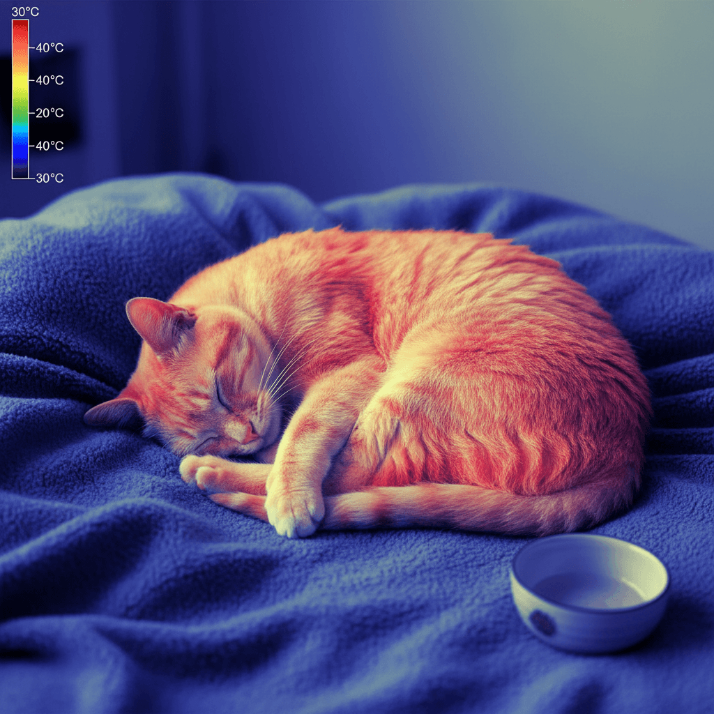 Cat thermal scan captured in a quiet room